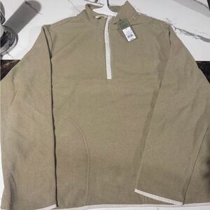 Men's Beige Quarter-Zip Sweater